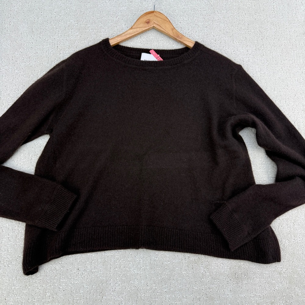 Reformation Cashmere Sweater Womens M Brown Recycled Crew Neck Boxy Pullover